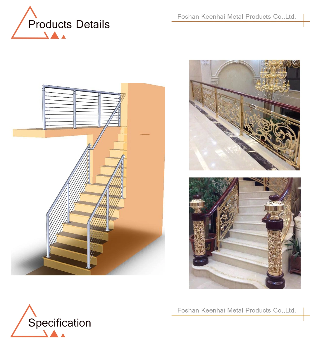 Standard Simple Stainless Steel Handrail Pipe Design Stair Fence