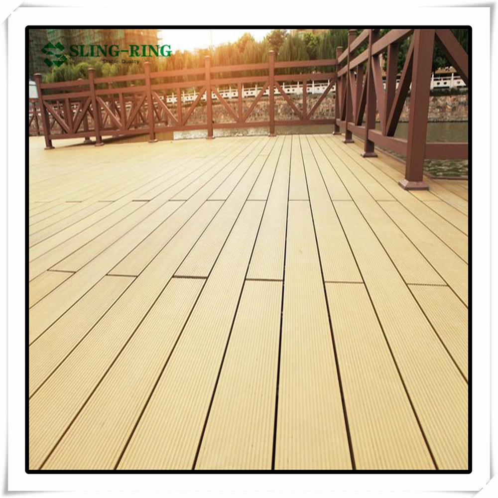 Interlock Outdoor DIY Wood Grain Deep 3D Embossing Wood Plastic Composite WPC Deck Tiles